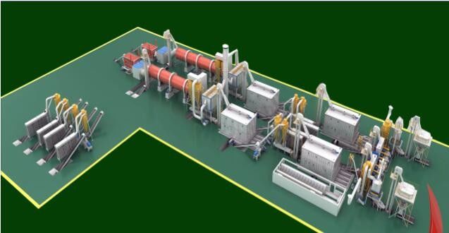 1.1-1.3t/M3 Densitas Biomass Pellet Produksi Line 2-12mm